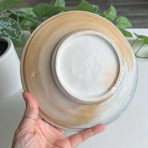 Handmade Striped Pottery Bowl Catchall Decor Vintage - Picture 7 of 16